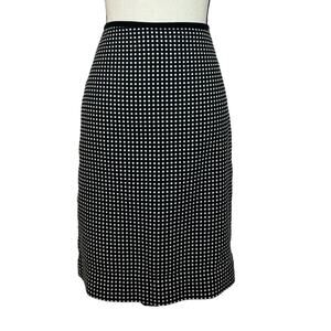 White House Black Market Women's 4 Pencil Skirt Polka Dot Back Zip Professional